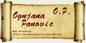 Ognjana Panović vizit kartica